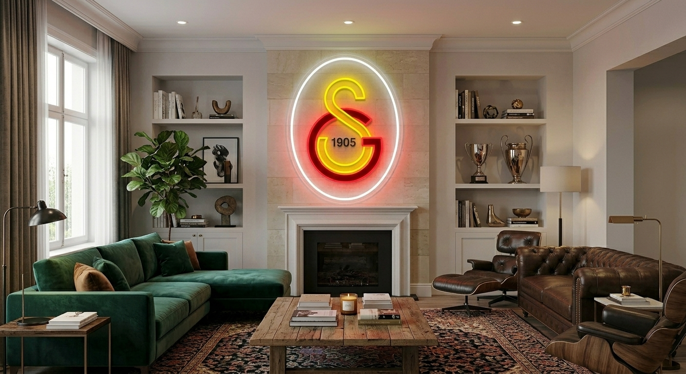 Galatasaray neon tabelanın gerçek duvar uygulaması