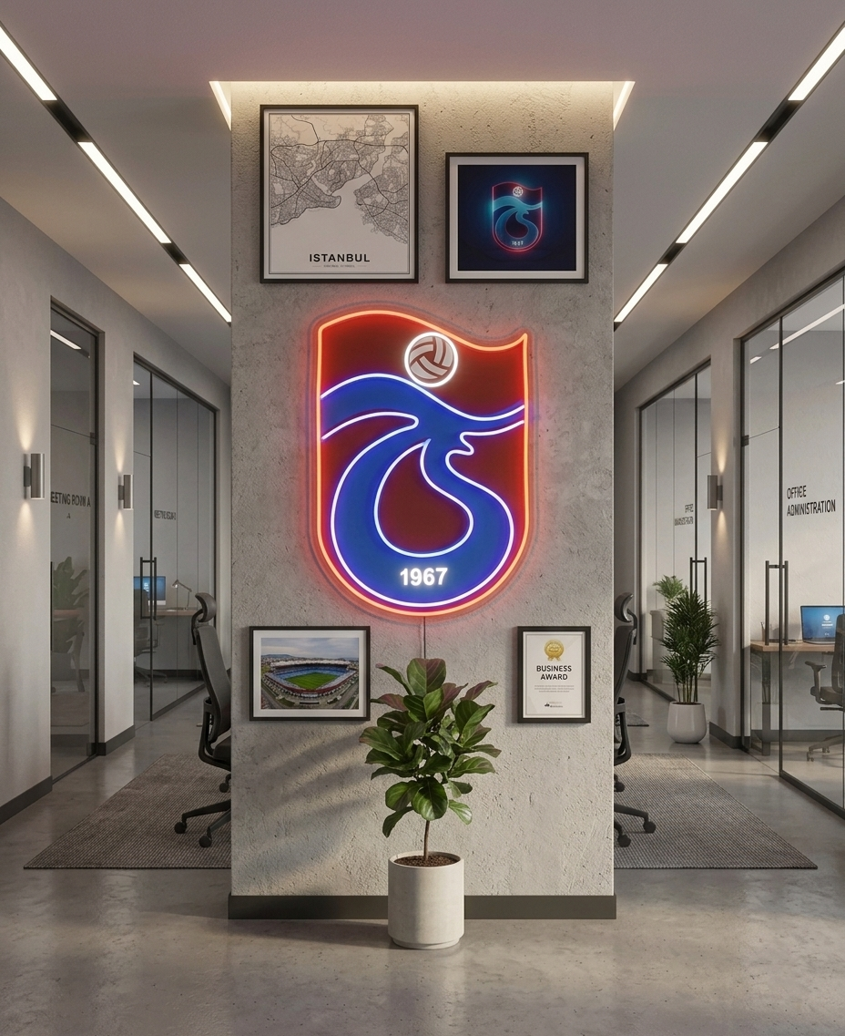 Trabzonspor neon tabelanın gerçek duvar uygulaması