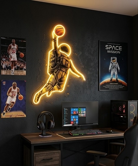 Smaç Basan Astronot Neon LED