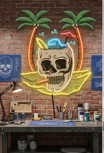 Tropikal Kuru Kafa Neon LED